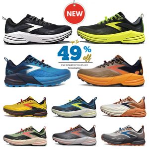 Designer Brooks shoes Cascadia 16 OG Mens Casual shoes Hyperion Tempo triple black white grey yellow orange blue mesh trainers outdoors men sports Jogging sneakers