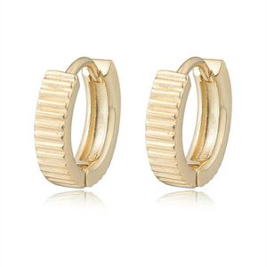 Stud S925 Wheel Stripe Huggies Hoop Earrings INS Dainty Gold plated S925 Sterling Silver Minimalist Small Fine Jewelry For women Gift Q240517