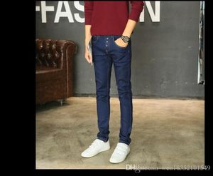 New Blue 2018 Korean version of casual jeans small feet fashionable home stripes multipocket dyed jeans manufacturer direct sa3504893