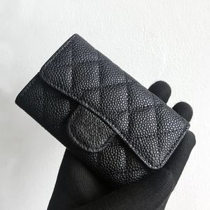 Women Coin Purse Genuine Leather Wallet Luxury Designer Quality Flip Short Caviar Card Holder Sheepskin Grid Pattern Key Case With Box 2529