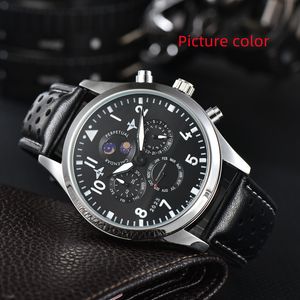 I Wrist Watches for 2023 New Mens Watches Five needles All Dial Work Quartz Watch High Quality Top Luxury Brand Chronograph Clock Steel And Leather Belt Fashion Gift