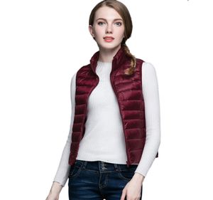 Winterfrauen 90 weiße Ente Down Vest Women039s Ultra Light Duck Down Herbst Herbst Winterhülse Jacke Parka3254881