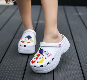 Hot sale-Summer Women Platform Garden Sandals Cartoon Fruit Ladies Slippers Slip On Girl Beach Shoes Fashion Slides Two Wear3874494