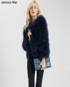 Jancoco Max Women 2019 Real Fur Poat подлинный страусовый пероперенный мех зимний курт