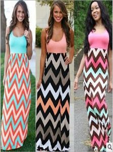 드레스 여름 Maxi Bohemian Bodycon Dresses Chevron Wave Dress Party Stripe 드레스 섹시한 긴 드레스 캐주얼 민소매 드레스 Vesti4187684