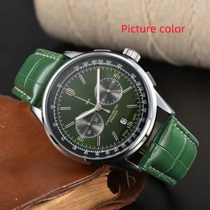 Breitl Wrist Watches for Men 2023 New Mens Watches Five needles All Dial Work Quartz Watch High Quality Top Luxury Brand Chronograph Clock Leather Belt Fashion Gift