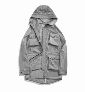 2021 Men039S Trench Coats Medium Mens Long Long Eltra Light Metal Nylon Jacket Cool Windbreaker Zipper Hoodie Jackets Fashion7701710770