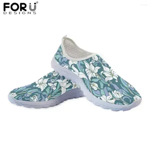 Casual Shoes FORUDESIGNS Summer Ladies Slip On Sneakers Orchid Flower Pattern Flats Air Mesh Women Super Light Footwear