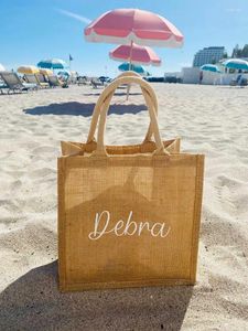 Bolsas de compras Bolsa de praia personalizada Tote de Bolsa de Brides dama de honra com nome