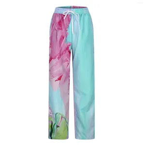 Calça de calça feminina para mulheres de verão, saco de patch saco de patch de verão com carga de cintura elástica