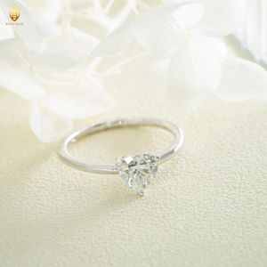 Anelli a grappolo Romantico Anello della fede nuziale Ring 1ct Moissanite a forma di cuore Proponga Matrimonio Impegno delle donne S925 Anniversario Gioielli