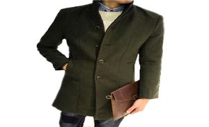 Hela Men039S Long Woolen Coat Winter Wool Men039S Ny höst- och vinterfast färg Slim Casual Windbreaker Jacket Men8043603