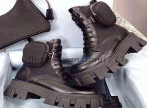 Boots Boots Women039s مصمم مع ضمادة محفظة جيب سميكة Soled Cool Martin Black EU35427451367