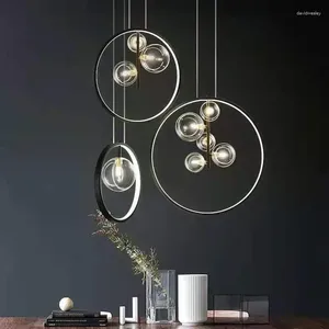 Kronleuchter moderne klare Glasblase LED LED Kronleuchter Beleuchtung Restaurant Schlafzimmer G9 Glühbirnen Anhänger Hängende Lampen Wohnkultur