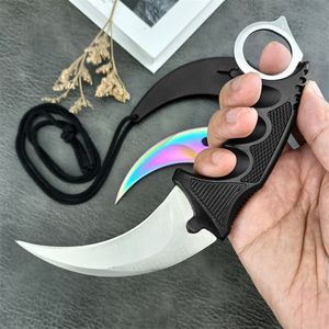 Alta qualidade contra-greve CS GO CLAW KARAMBIT FANDA FACAÇÕES BLADE FIXA FORÇAS DE CAMPO DE CAÇA DE AÇO DE AÇO ANTERIOR