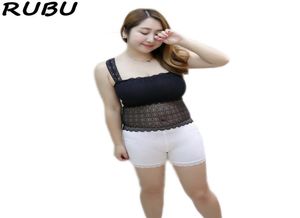 Women Lace Camisole Fat MM Girl Antilight Cropped Long Tank Top Black White Tube Tops Plus Sleeveless Vest Size XXXL 8AJQ2052923883