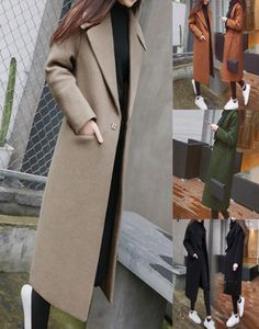خمر Outwear الخندق غير الرسمي معطف كبير معطف السترة النساء يعمل الصلبة الشتاء مكتب الأكمام طويلة الأكمام