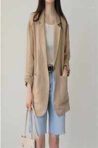 Thin Linen Suit Women 2021 Spring British Style Casual Longsleeved Cotton And Small Jacket Women039s Jackets1536534