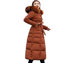 XLONG 2019 NYA ARRIVAL Fashion Slim Women Winter Jacket Bomull vadderade varma förtjockna damer Långa rockar Parka Womens Jackets Y11804913
