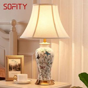 Tischlampen Sofity Moderne Keramiklichter LED LED SICHER KREATIVE LUXURY -Nachttisch Lampe für Wohnzimmerstudium Schlafzimmer