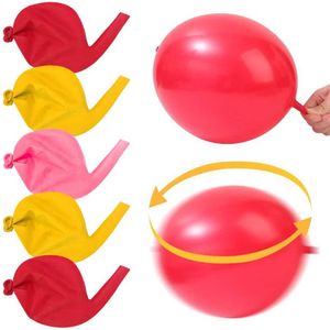 Sand Play Water Fun Automatic Spiral Round Balloon Toy Childrens Uppblåsbar rund färgad latex Ballong Flying Toy High Elasticity Thick Top Balloon Q240517