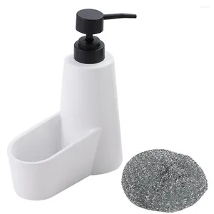 Flüssige Seifenspender Pressflaschenschwamm Rack für Küchenspüle Spülmittel Waschmittelhalter Handspender Harz ABS mit
