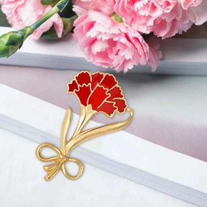 Brosches Mors dag presentförlovning Pin Ladies Jewelry Carnation Brosch Red Flower For Clothes Scarf Shirt Bag Jackets