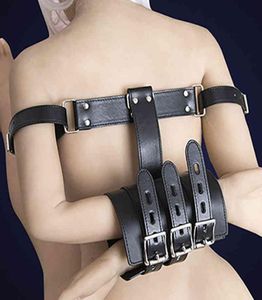 Nxy sm bondage sm pu de couro punho braço finder armbinder restrições de braços atrás de acessórios traseiros exóticos bdsm women brinquedos 220421963181