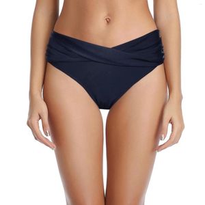 Kvinnors badkläder Bikini Bottoms Womens Ruched Athletic Baddräkter med Shorts Girls Swimsuit Bottom 1 Piece For Women Sexy