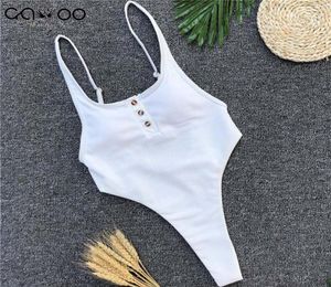 Beyaz Bather 2020 Seksi Yüksek Kesik Bacak Tek Parça Mayo Kadın Mayo Sırtsız Tanga Mayo Takım Yüzme Kadın Monokini4683854