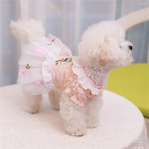 Vestido de vestuário de cachorro pet princesa arco renda tutu vestido de saia pequena fofa para gato
