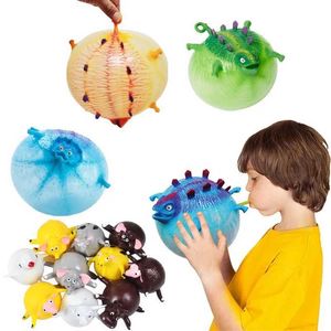 Sand Play Water Fun 3 childrens fun dinosaur animal inflatable ventilated ball toys squeezed soft balloons outdoor parties cute and fun game gifts Q240517