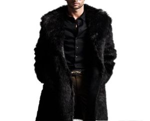 Whole Men Winter Coats Faux Fur Long Jackets Men Coat Long Sleeve TurnDown Collar Coat Men Long Outwear Coat6473842