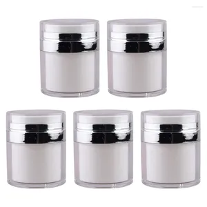 Förvaringsflaskor 5 st PRESS CREAM JAR BUTTERCREAM multianverat lotion container runda ögonpump resor tomma behållare med pumpar