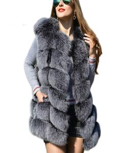 Women039S Fur Faux Sliver Vest Women Winter Fashion Medium Long Artifical Vests Woman Ware Fake Coats女性女性4250067