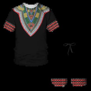 African Style Totem Stampa da uomo rotondo tracce set di set di t-shirt Sump Shorts 2 pezzi Set di uomini di moda per pullover oversize abbigliamento 240516