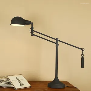 Bordslampor American Retro Europe Bedside Lamp Bedroom Study Creative Office Work Desk Läs