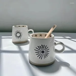 コーヒーポットハンドギフトアフタヌーンティーブレックファーストインシンセラミック付きコーヒーポットマグカップ