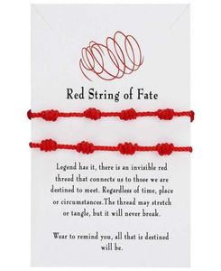 Tennispar armband för pojkvän flickvän gåvor långväga relationer som matchar armband honom hennes 7 röda sträng av öde7127120