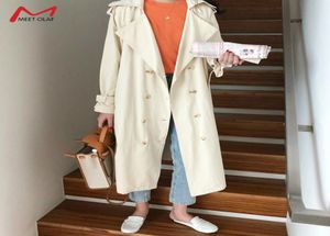 Women039s Trench Coats 2021 Autumn moda moda de casaco duas vezes abastecida feminina gola de lapela grande fêmea de manga longa de manga longa 5581510