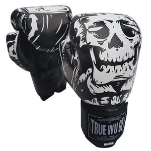 Luvas de boxe de luta de MMA Esportes PU Skull Muay Thai Kickboxing Mitts Fight Women Women/Men Sande Child Adult Treinamento Glove de perfuração 240511