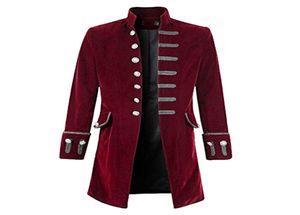 2018 Retro Steampunk Men Coat Gothic Tailcoat Long Jacket Fashion Button Trench Rockar Male Vintage Outwear Patry Uniform Costume1917548