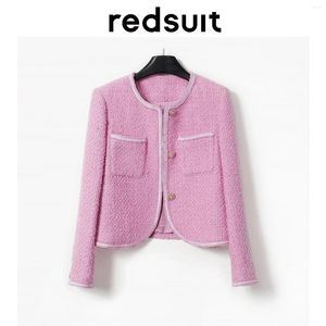 Jackets femininos elegantes senhoras rosa fragrado fragrante casaco de celebridades grosso maconha de malha esbelta versátil top