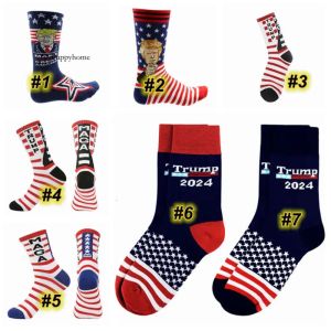 UPS 2024 Party Favor President Maga Trump Letter Stockings Stjärnor US Flag Sport Socks Z 5.18