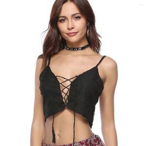 Cinghia di bondage da donna sexy a V Neck Sless Camirole Uno Oombro Cami Exposed Cami