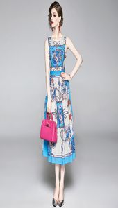 Highend Summer Printed Dress Temperament Elegante Frauen Weste Kleider Mode elegante Dame Kleider Boutique Kleider9492681