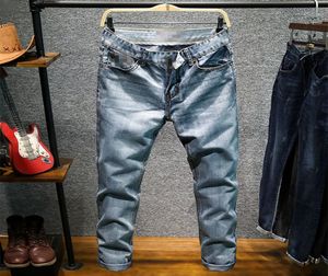 Marka dżinsów retro nostalgia proste dżinsowe mężczyzn plus size 2840 Casual Mens Długie spodnie Biker Jean1829412