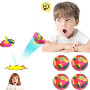 Sandspiel Wasser Spaß Hip Hop Sprung Halbkante Bounce Ball Anti Druck Zappel Spielzeugkinder im Freien im Freien Camo Rotation Bounce Bowl Top der Fingerspitzen Q240517