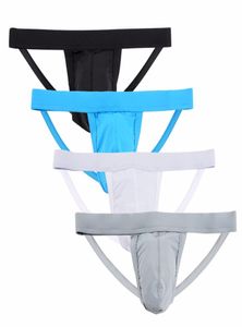 MEN039S Спортивный сторонник Performance Performance Jockstrap Pack из 4 черно -синих серого белого цвета9560193