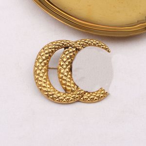 20style Brand Designer Double Letter Brooches Women Men Luxury Pendant Brooch Suit Pin Metal Fashion High Quality Jewelry Accessories